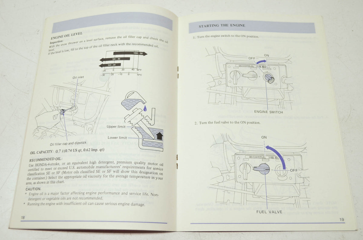 OEM Honda 31732000 Snow Thrower HS50 Owner's Manual