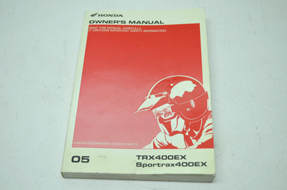 Honda 2005 TRX400EX Sportrax400EX Owner's Manual