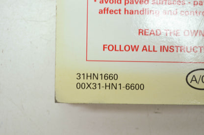 Honda 2005 TRX400EX Sportrax400EX Owner's Manual