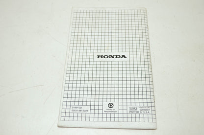 Honda 1990 Outboard Motor BF8A Owner's Manual
