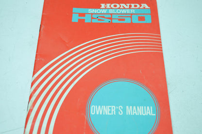 Honda Snow Blower HS50 Owner's Manual