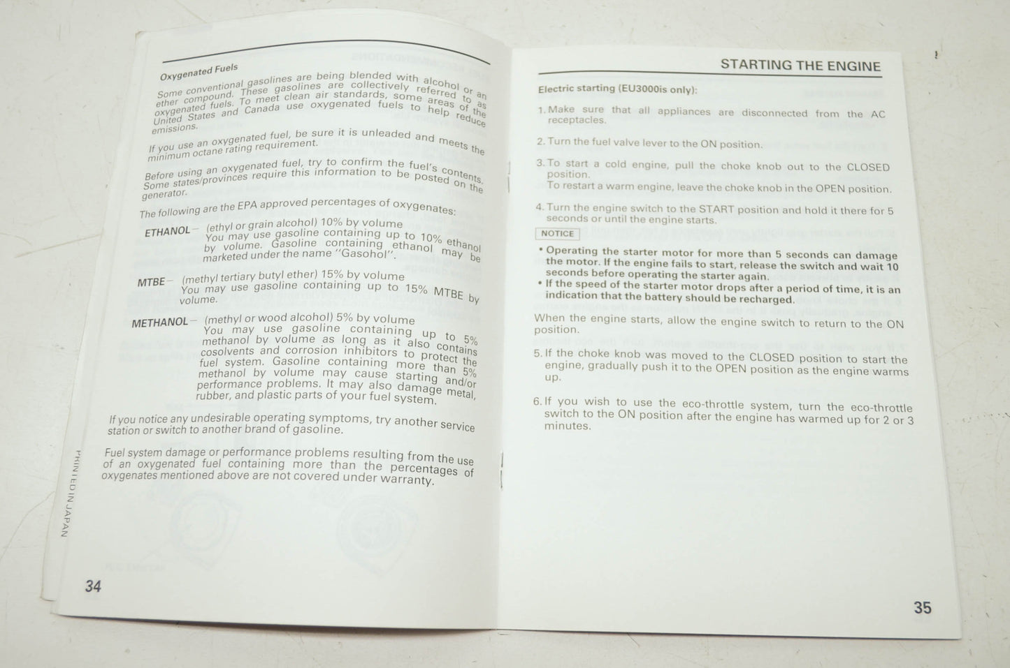 Honda EU2600i EU3000is Owner's Manual