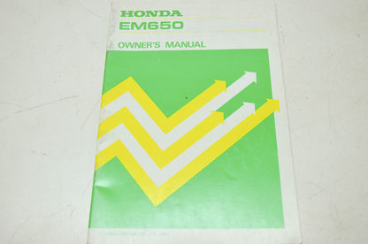 Honda EM650 Owner's Manual