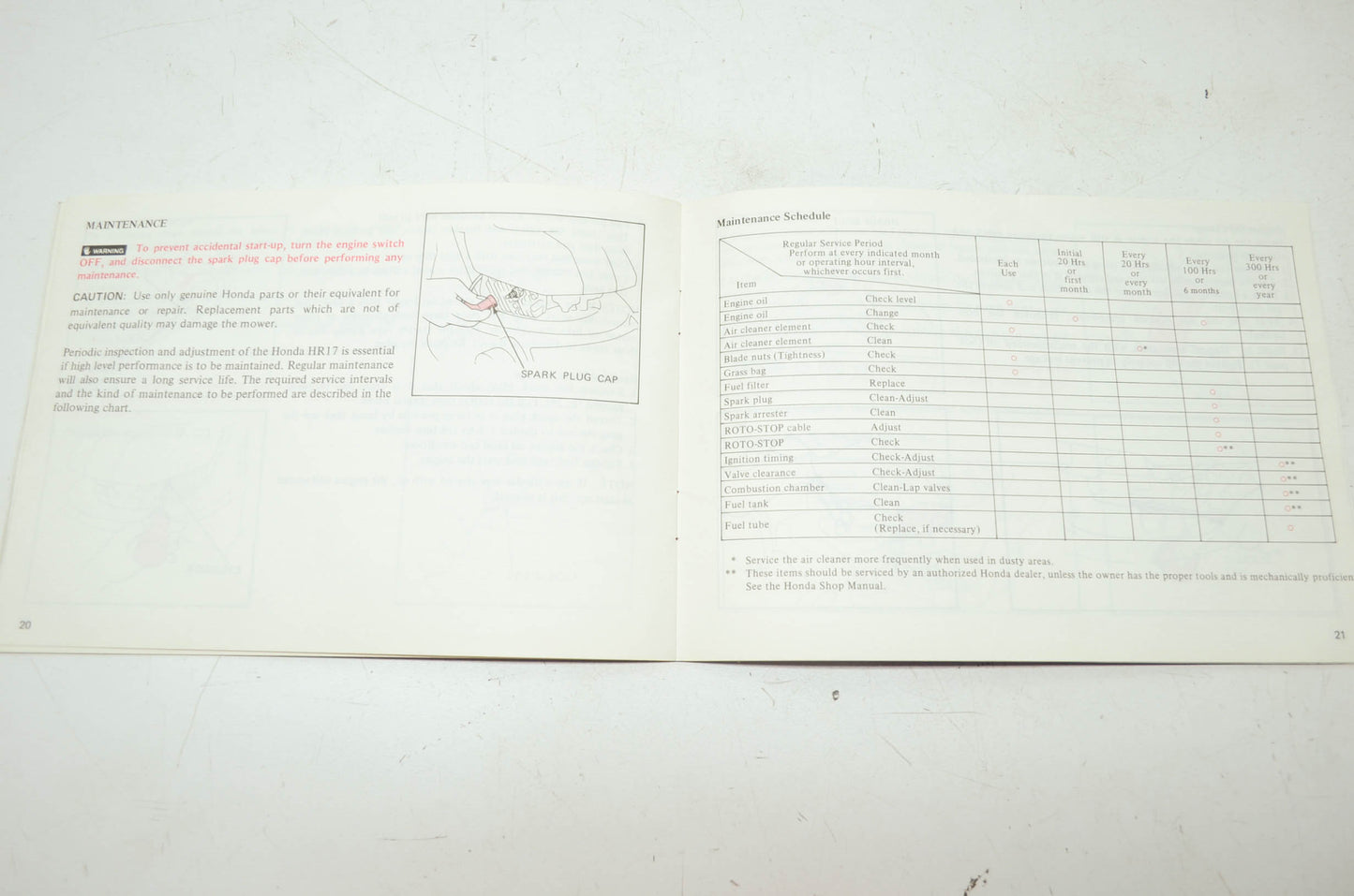 Honda Rotary Mower HR17 Owner's Manual