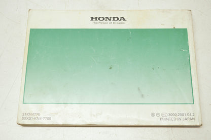 OEM Honda 31KN4770 Owner's Manual XR100R-2 02 E