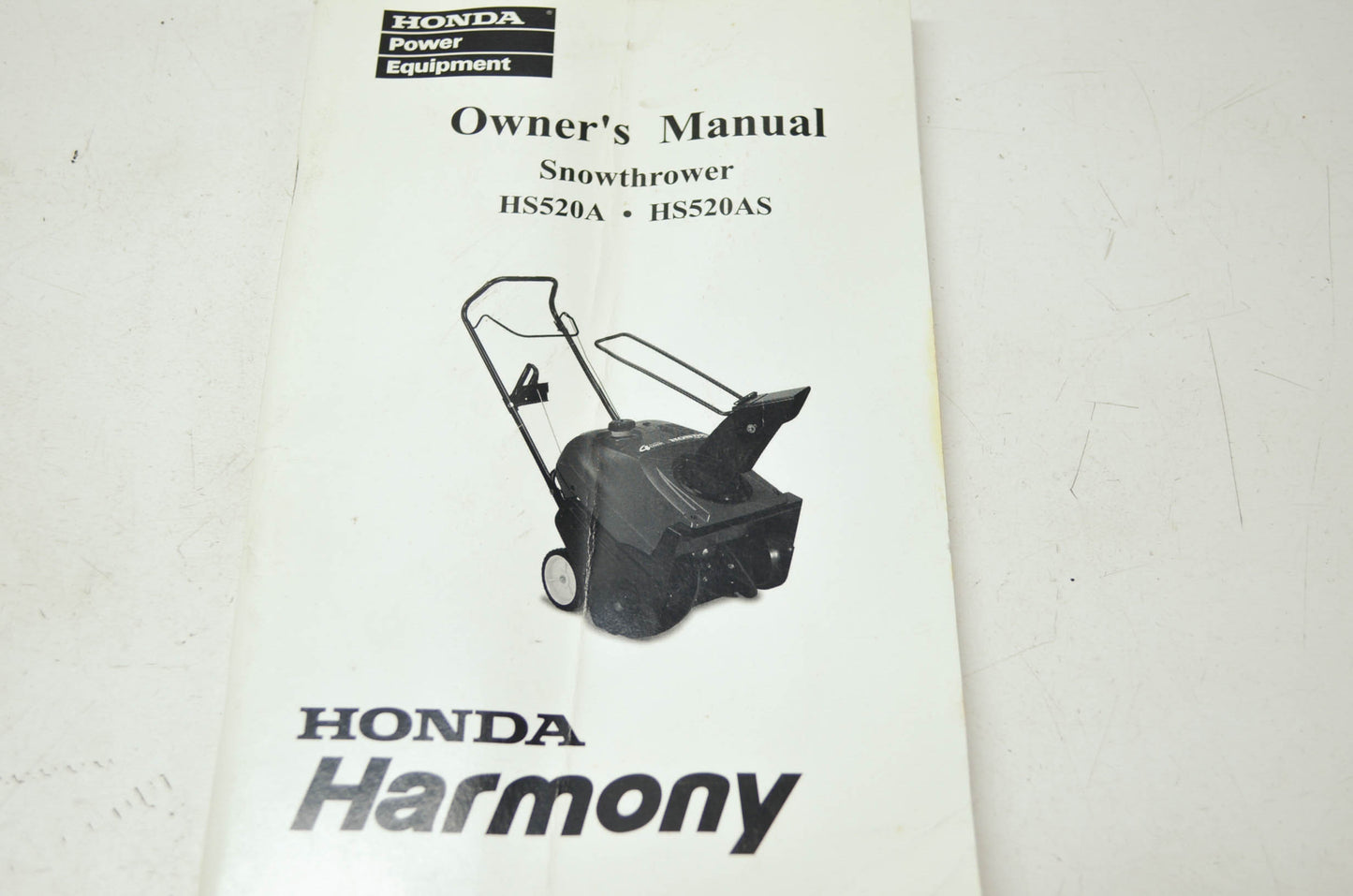 Honda Snowthrower HS520A HS520AS Owner's Manual