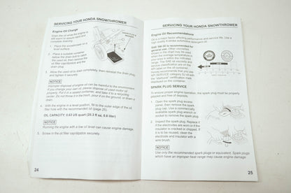 Honda Snowthrower HS520A HS520AS Owner's Manual