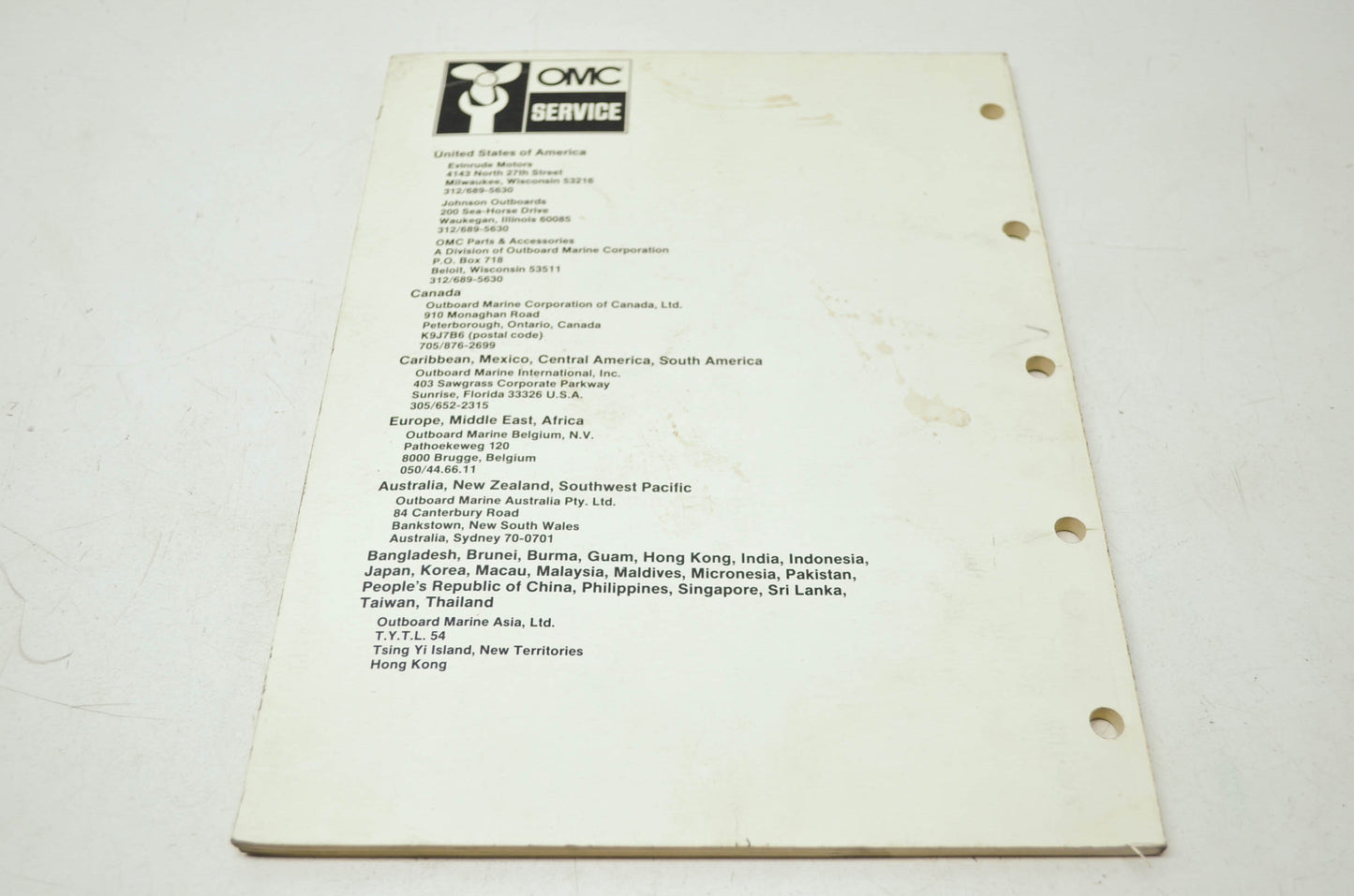 Johnson 'CD' & 'CU' Electric Outboard Service Manual