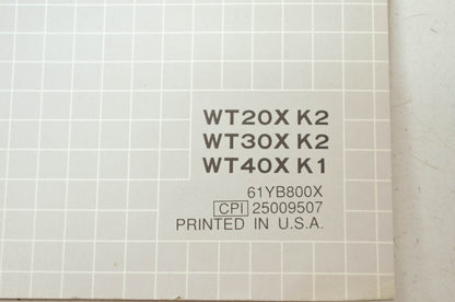 Honda Trash Pump WT20X WT30X WT40X Shop Manual Supplement