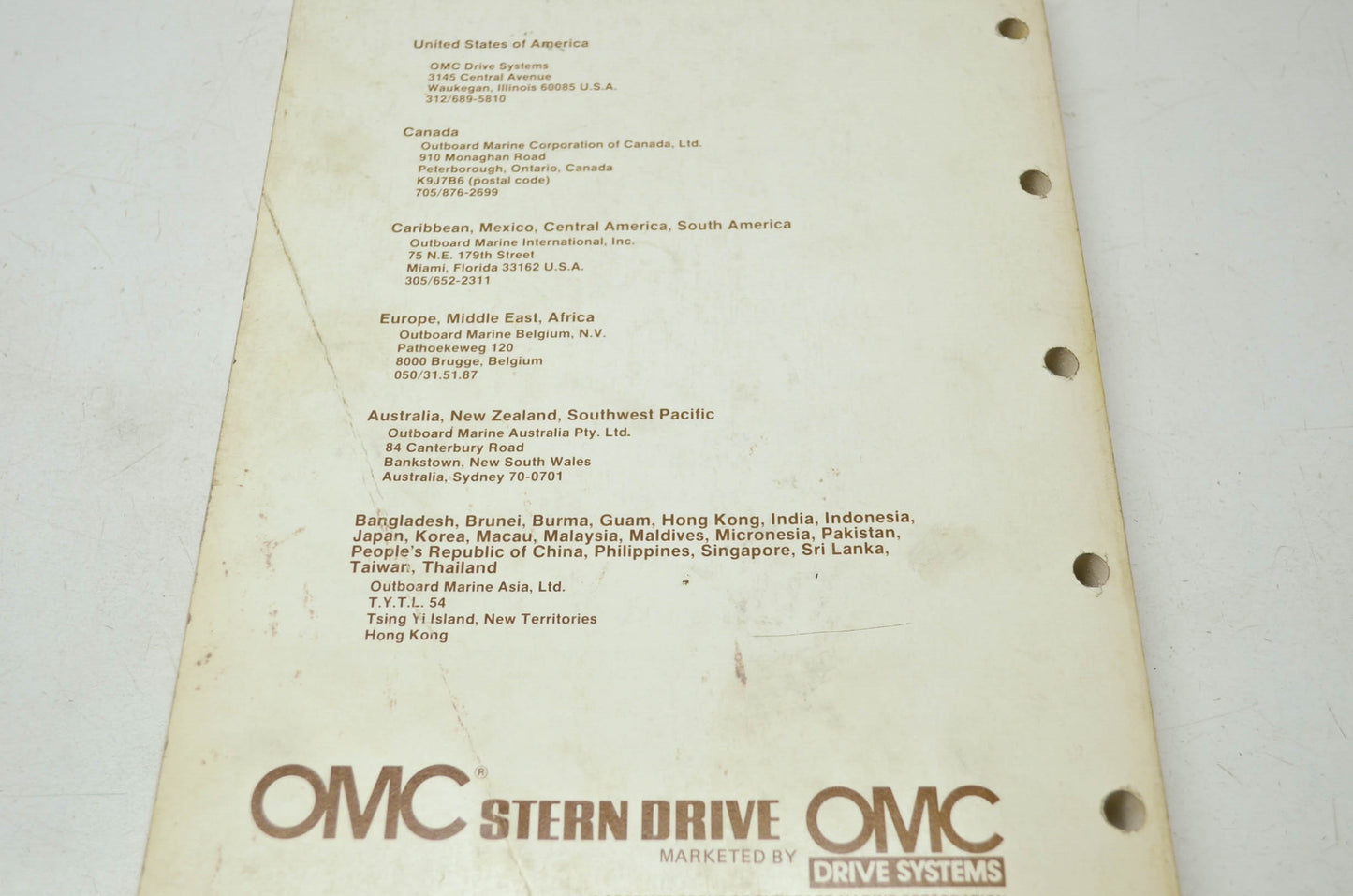 OMC Stern Drive Service Manual 2.5 3 4.3 5 5.7 Litre Models