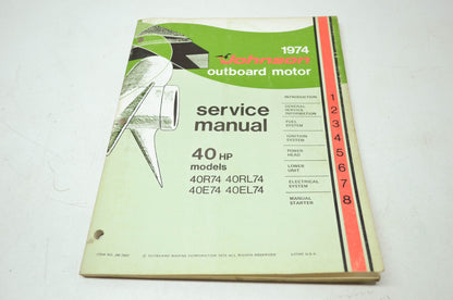 Johnson 1974 Outboard Motor 40HP Service Manual