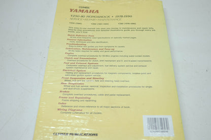 Clymer Yamaha YZ50-80 Monoshock 78-90 Service Manual