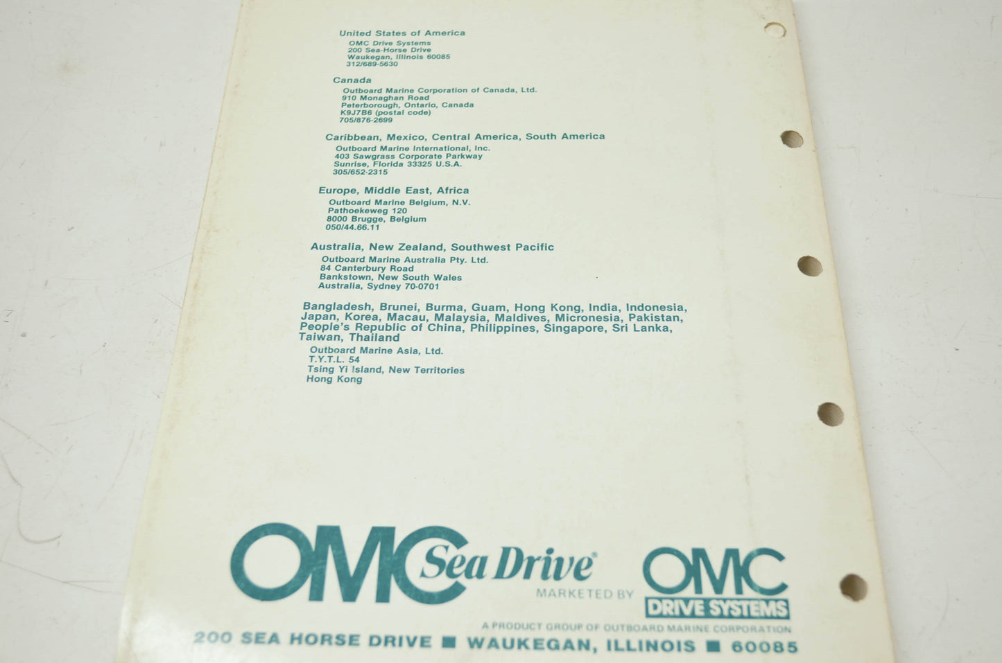 OMC SeaDrive 16 AMRJAS Mechanical Steering Service Manual
