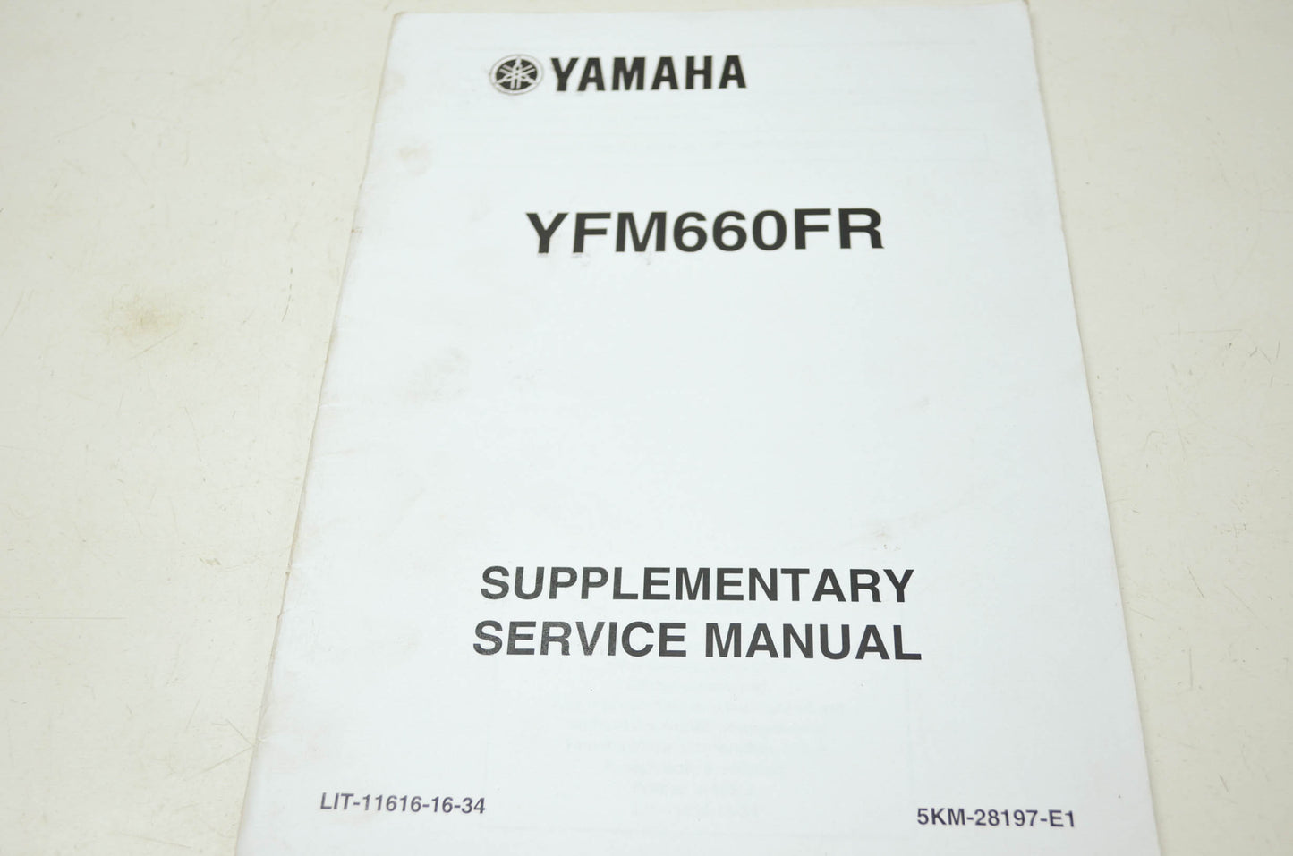 OEM Yamaha LIT-11616-16-34 YFM660FR-S Service Manual Supplement