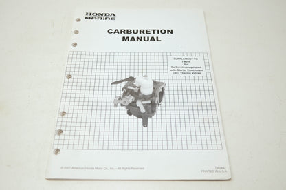 Honda Carburetion Manual Supplement