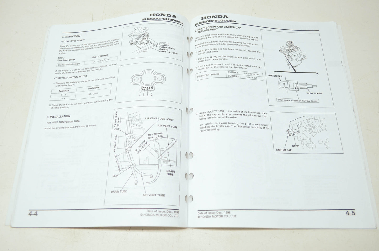 Honda Generator EU2600i/3000is Shop Manual