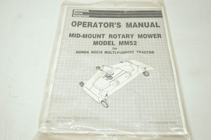 Honda Mid-Mount Rotary Mower Model MM52 Operator's Manual