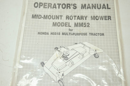 Honda Mid-Mount Rotary Mower Model MM52 Operator's Manual