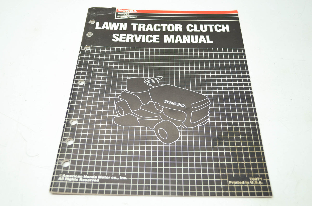 OEM Honda T0071 Lawn Tractor Clutch Service Manual