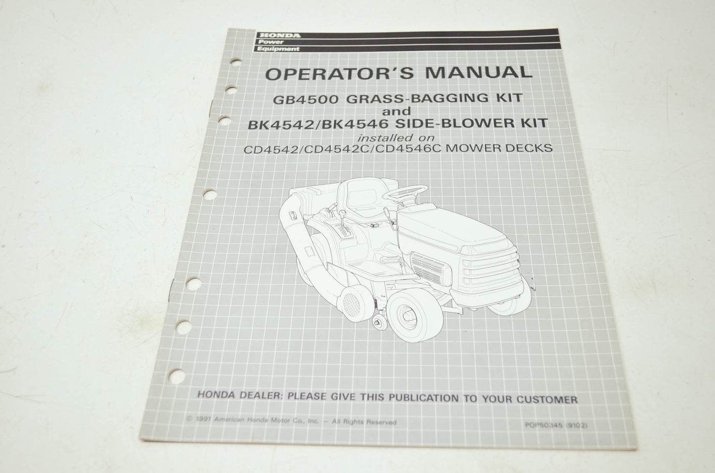 Honda Grass Bagging Kit & Side Blower Kit Operator's Manual