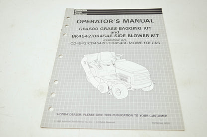Honda Grass Bagging Kit & Side Blower Kit Operator's Manual