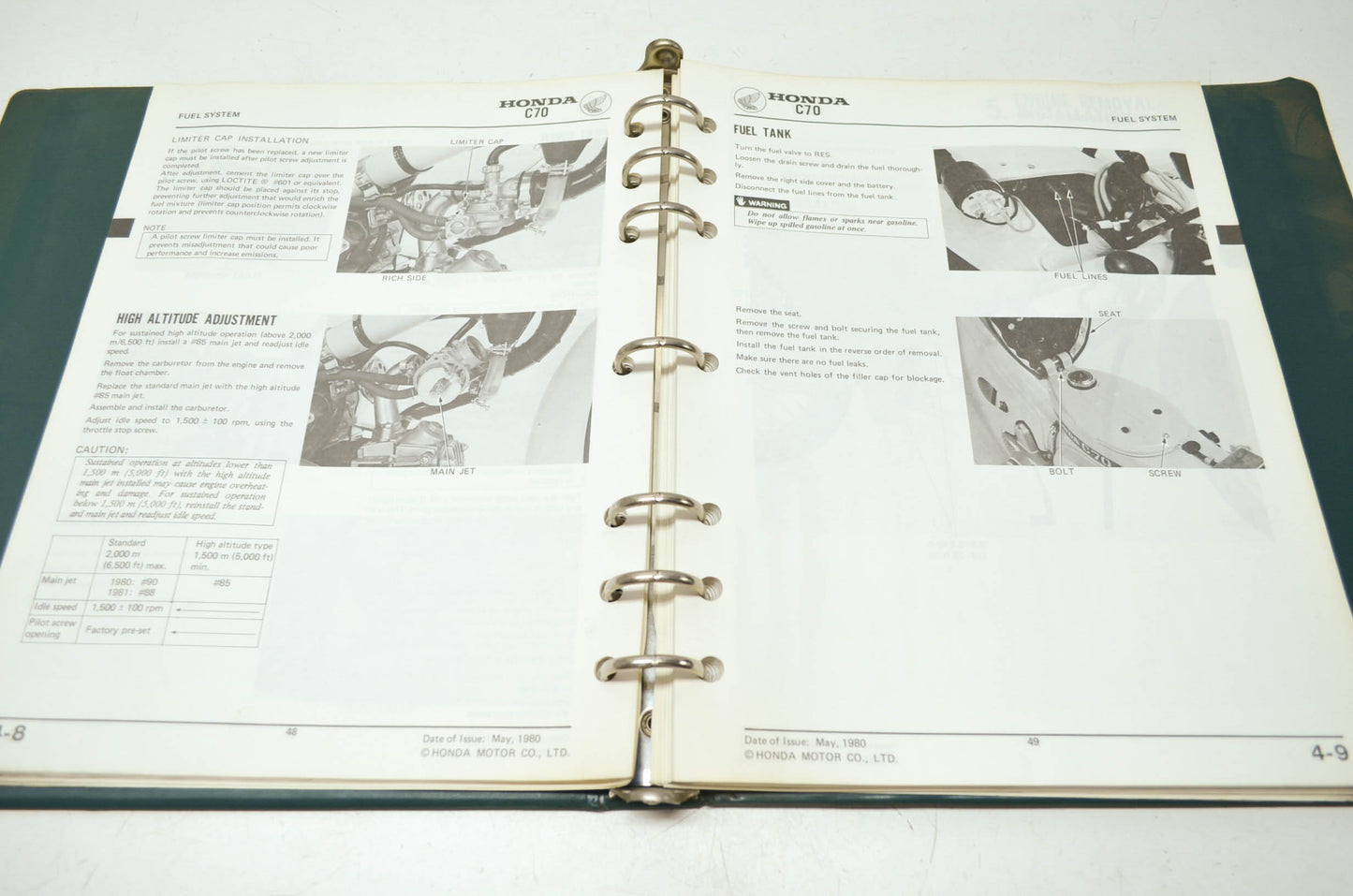 OEM Honda 6117401 Service Manual C70'80-'82