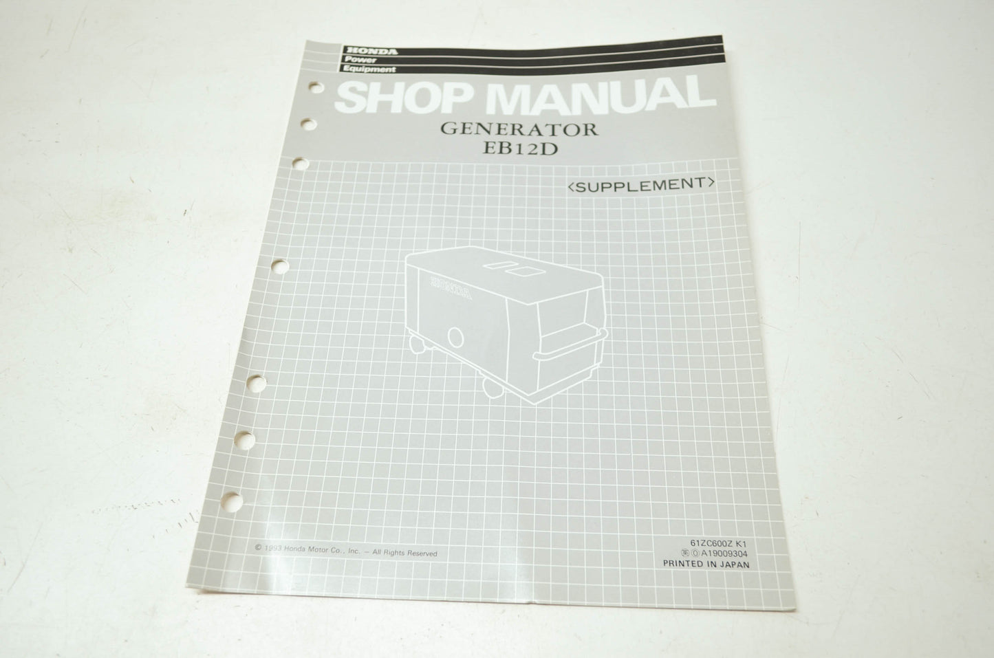 Honda Generator EB12D Shop Manual Supplement