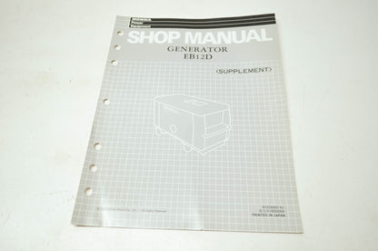 Honda Generator EB12D Shop Manual Supplement