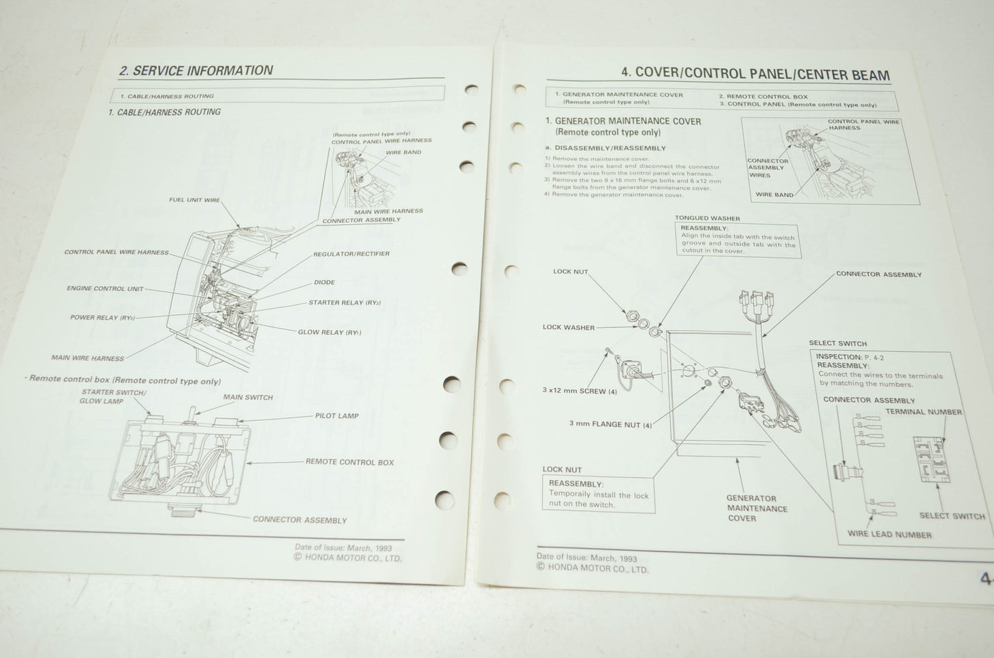 Honda Generator EB12D Shop Manual Supplement