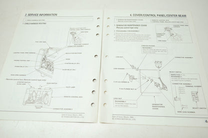 Honda Generator EB12D Shop Manual Supplement