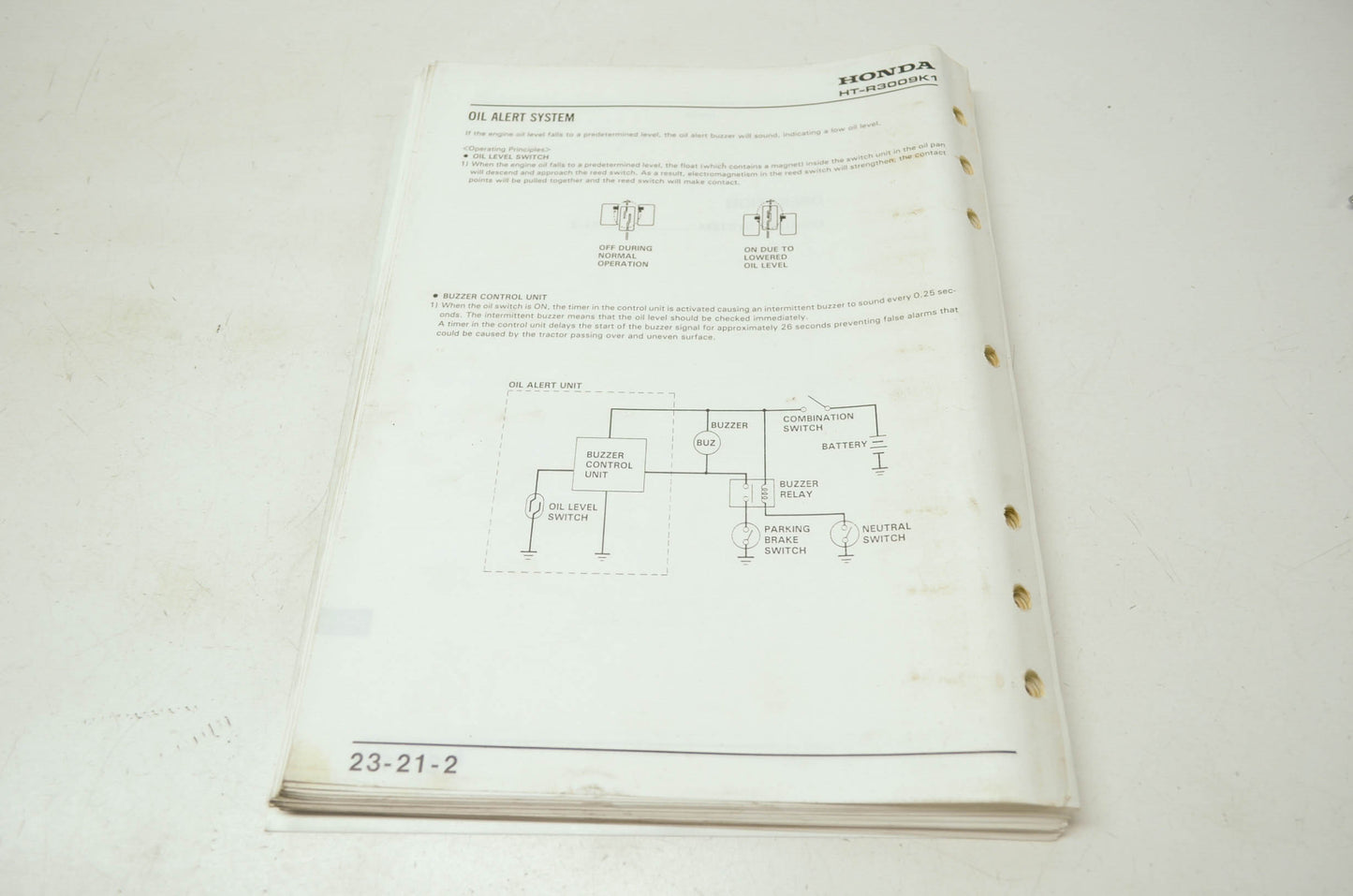 Honda Riding Mower HT-R3009k0 3009k1 3811 Shop Manual