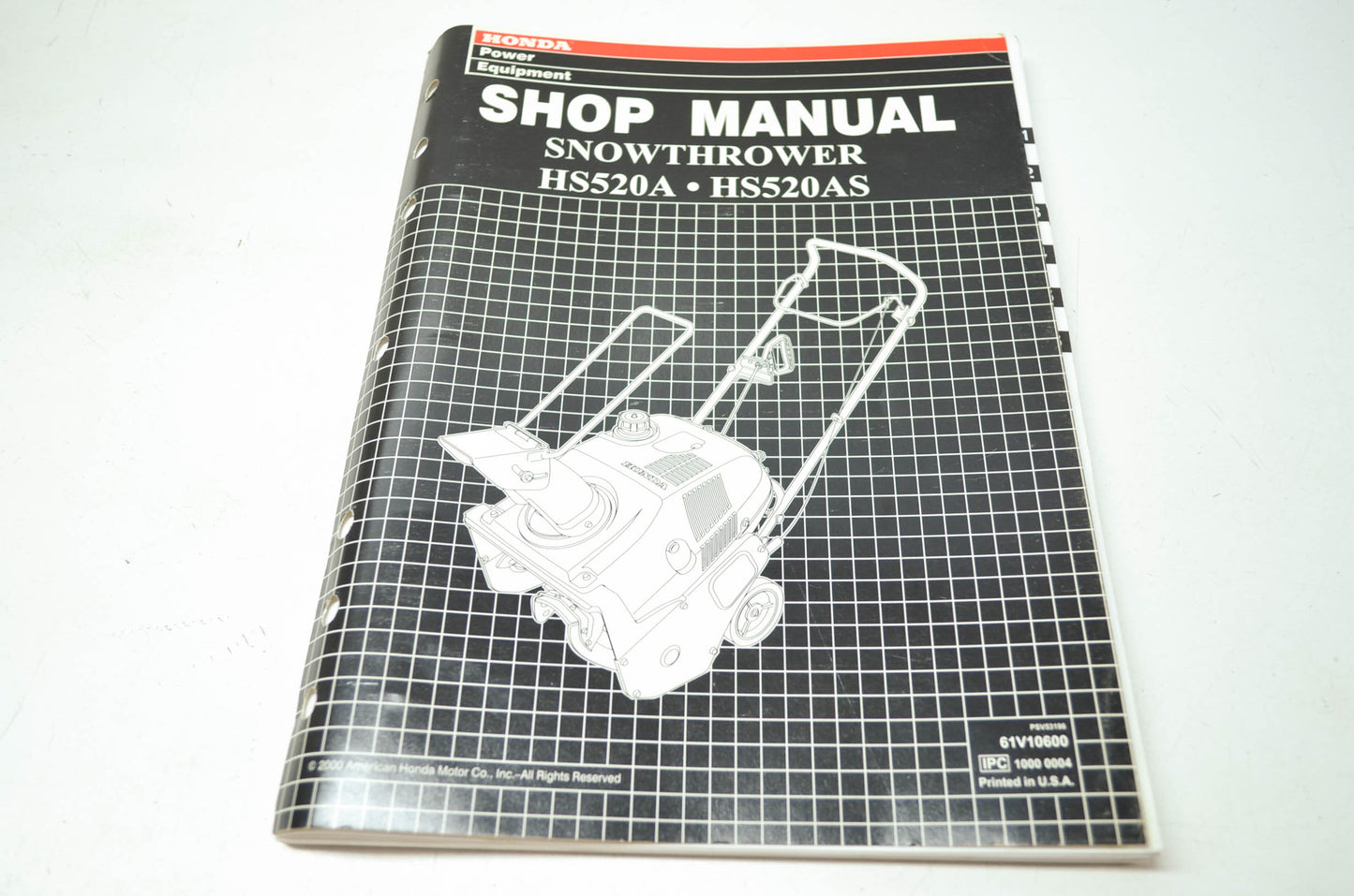 Honda '00 Snowthrower HS520A HS520AS Shop Manual