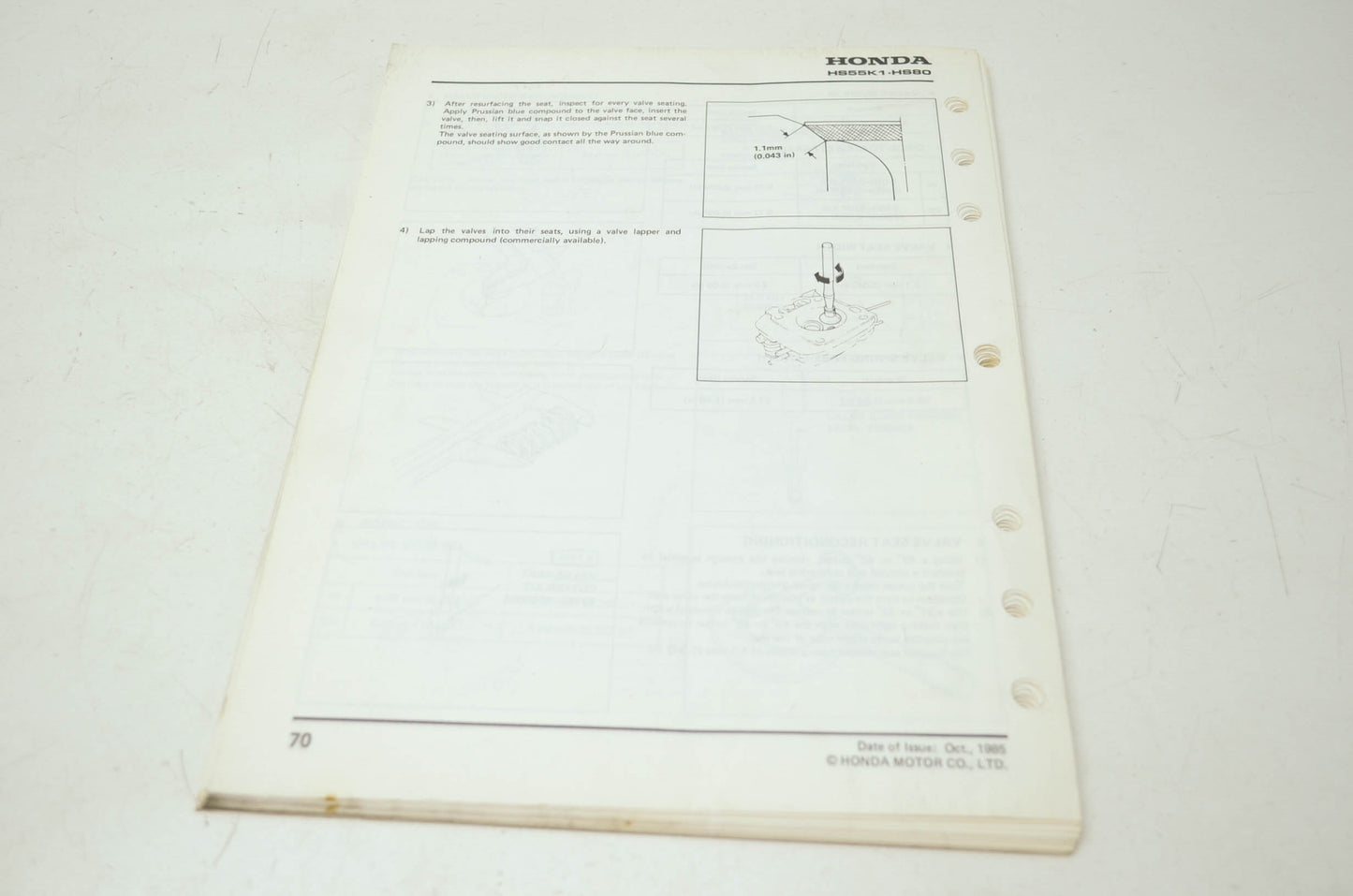 Honda Snowblower HS55k2 HS80k1 Shop Manual Supplement