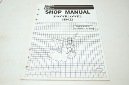 Honda Snowblower HS622 Shop Manual Supplement