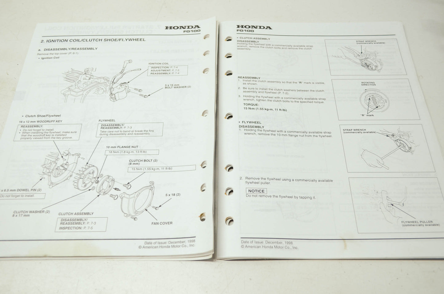 Honda Tiller FG100 Shop Manual