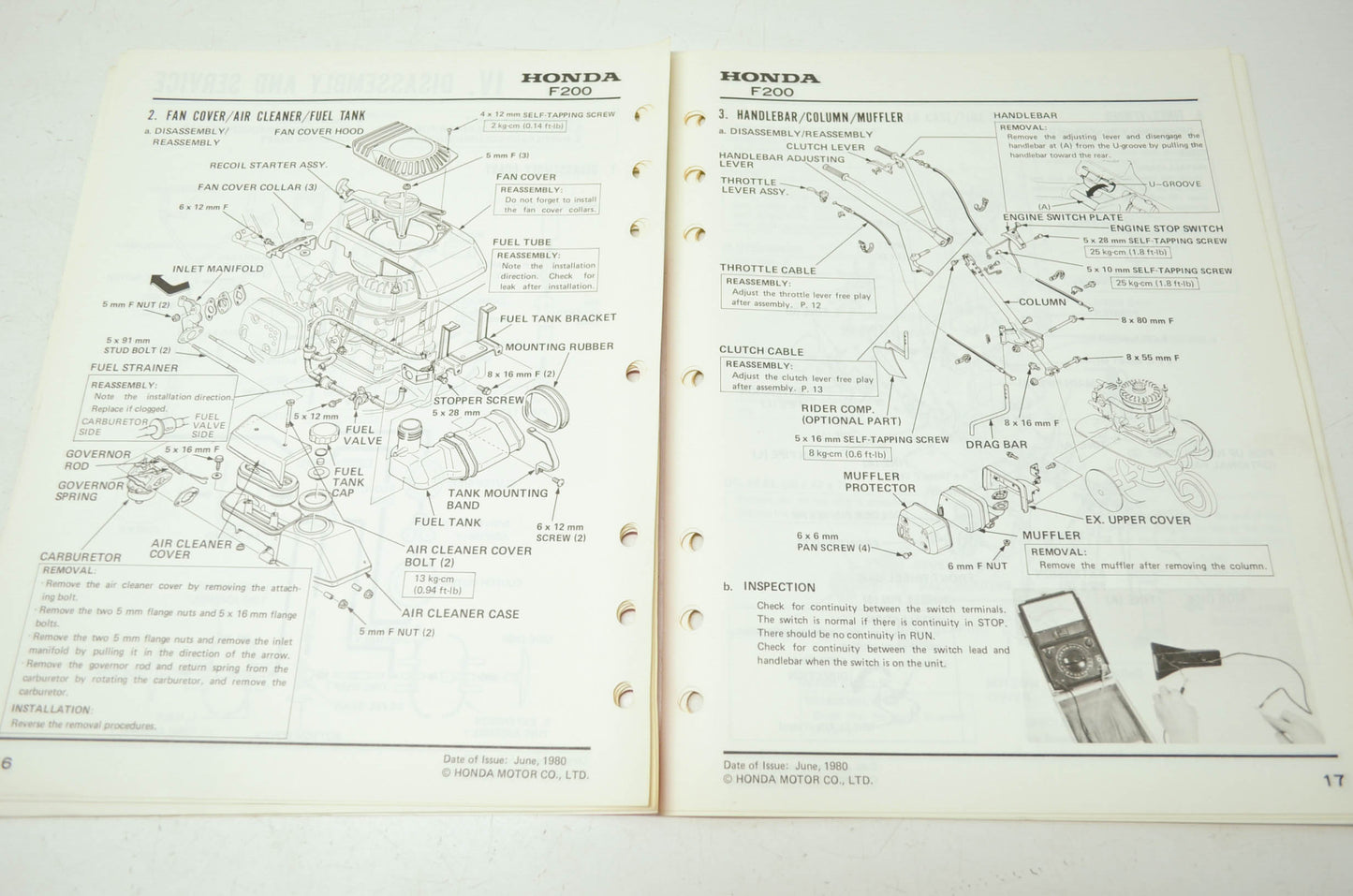 Honda F200 Shop Manual