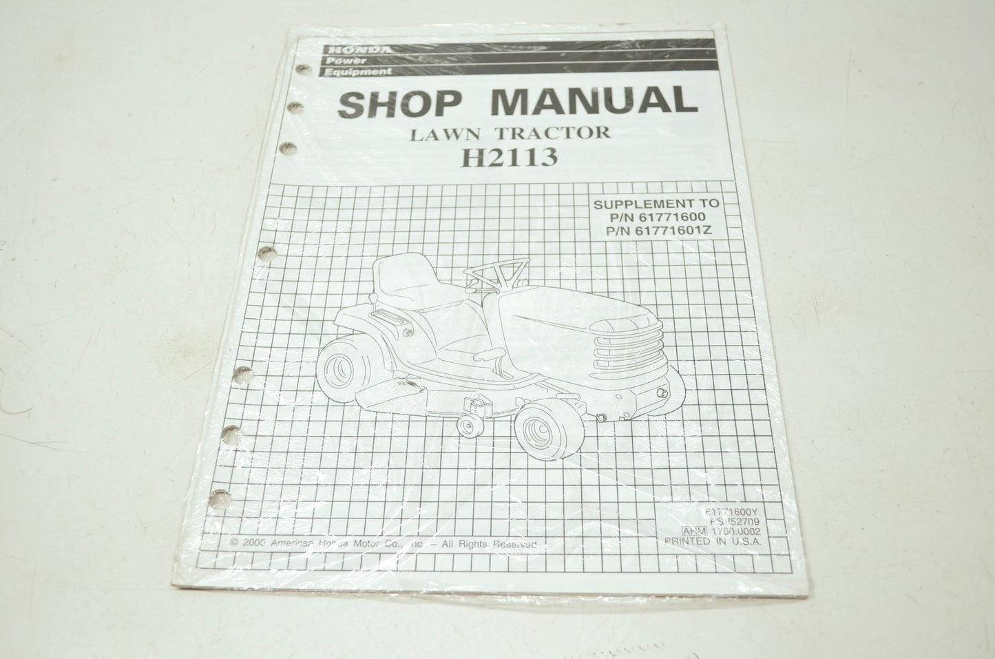 Honda Lawn Tractor 2113 Shop Manual Supplement