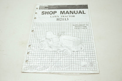 Honda Lawn Tractor 2113 Shop Manual Supplement