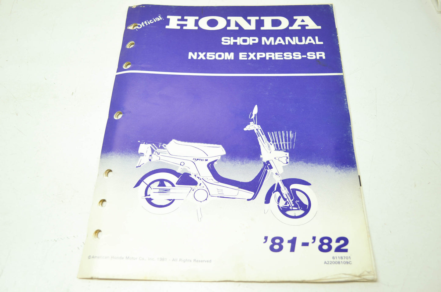 OEM Honda 6118701 NX50M'81-'82 Service Manual