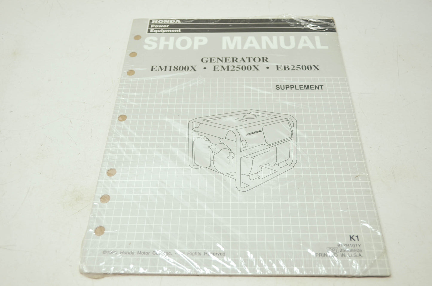 Honda Generator EM1800X EM2500X EB2500X Shop Manual Supplement