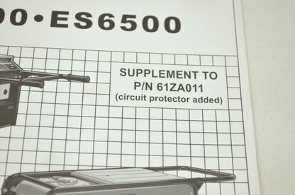 Honda EX5500 ES6500 Shop Manual Supplement