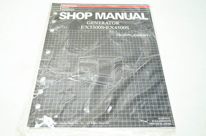 Honda Generator EX3300S EX4500S Shop Manual Supplement
