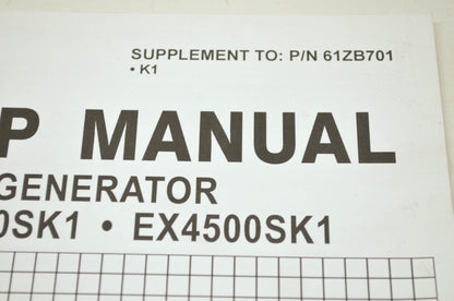 Honda Generator EX3300SK1 EX4500SK1 Shop Manual Supplement