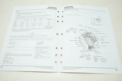 Honda Generator EX3300SK1 EX4500SK1 Shop Manual Supplement