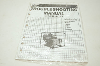 OEM Honda 61ZC2910Z Troubleshooting Manual for Generators Supplement NOS