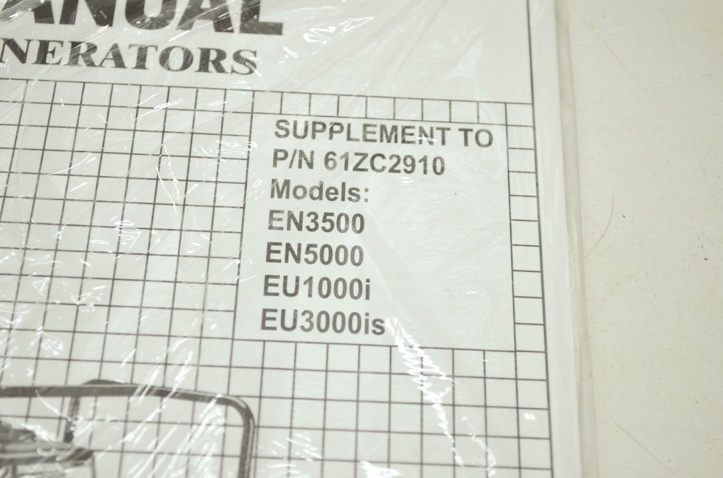 OEM Honda 61ZC2910Z Troubleshooting Manual for Generators Supplement NOS