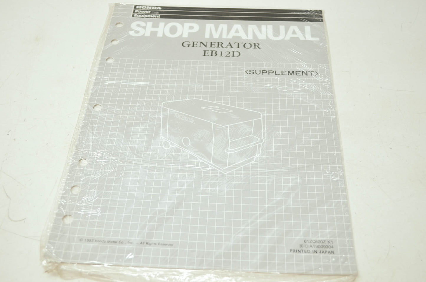Honda Generator EB12D Shop Manual Supplement