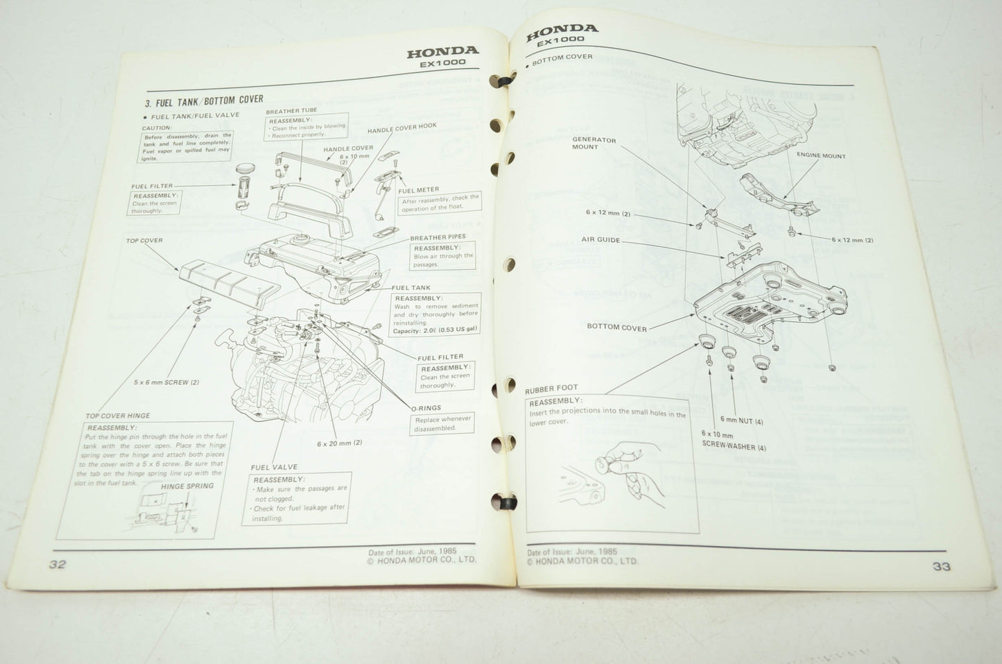 Honda EX1000 Shop Manual
