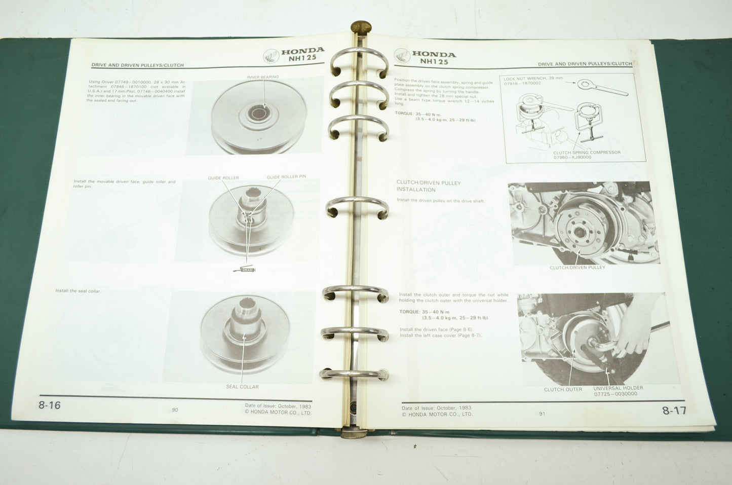 Honda 84 NH125 aero125 Shop Manual