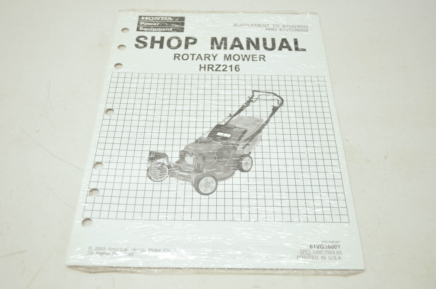 Honda Rotary Mower HRZ216 Shop Manual Supplement